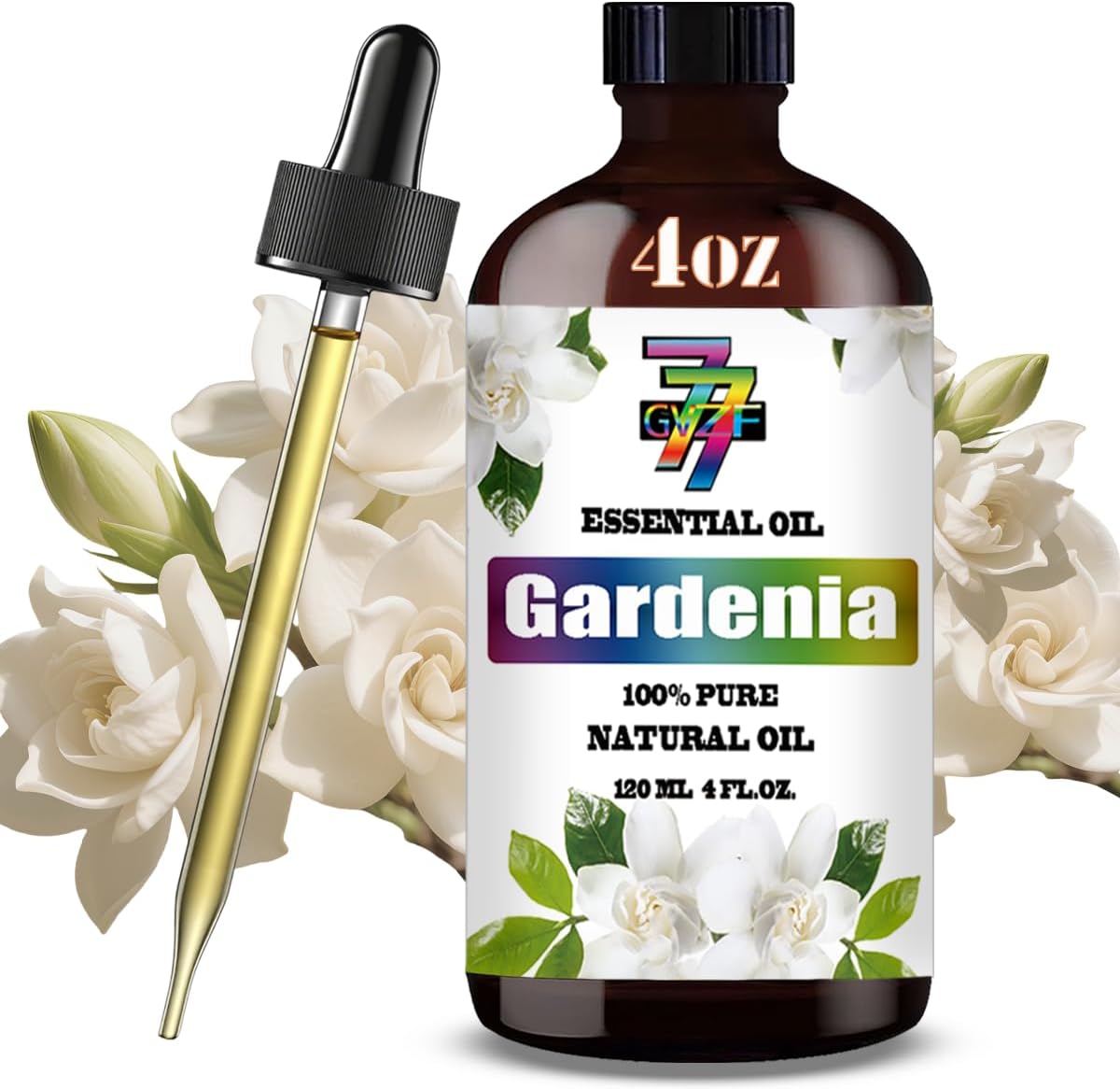 Gardenia Essential Oil (4 oz/120 ml) — Gardenia Oils for Aromatherapy, diffusers, humidifiers, Home fragrances, DIY Skincare, soap Making, DIY Candle, Relaxation, Yoga, and Meditation Gardenia 4 Fl Oz (Pack of 1)