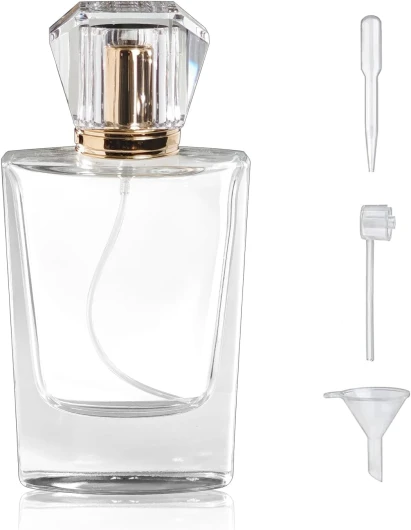 50ml/1.7 Oz Glass Spray Bottle Perfume Atomizer,Empty Refillable Perfume Spray Bottle with 3 Kinds of Dispenser (A6) A6-50ml