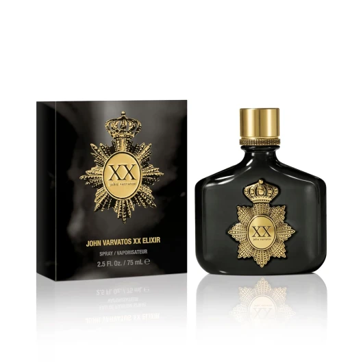 John Varvatos XX Elixir Spray, Cologne for Men, Long-Lasting, Amber Leather Scent with Notes of Rum & Davana Essence, 2.5 fl oz