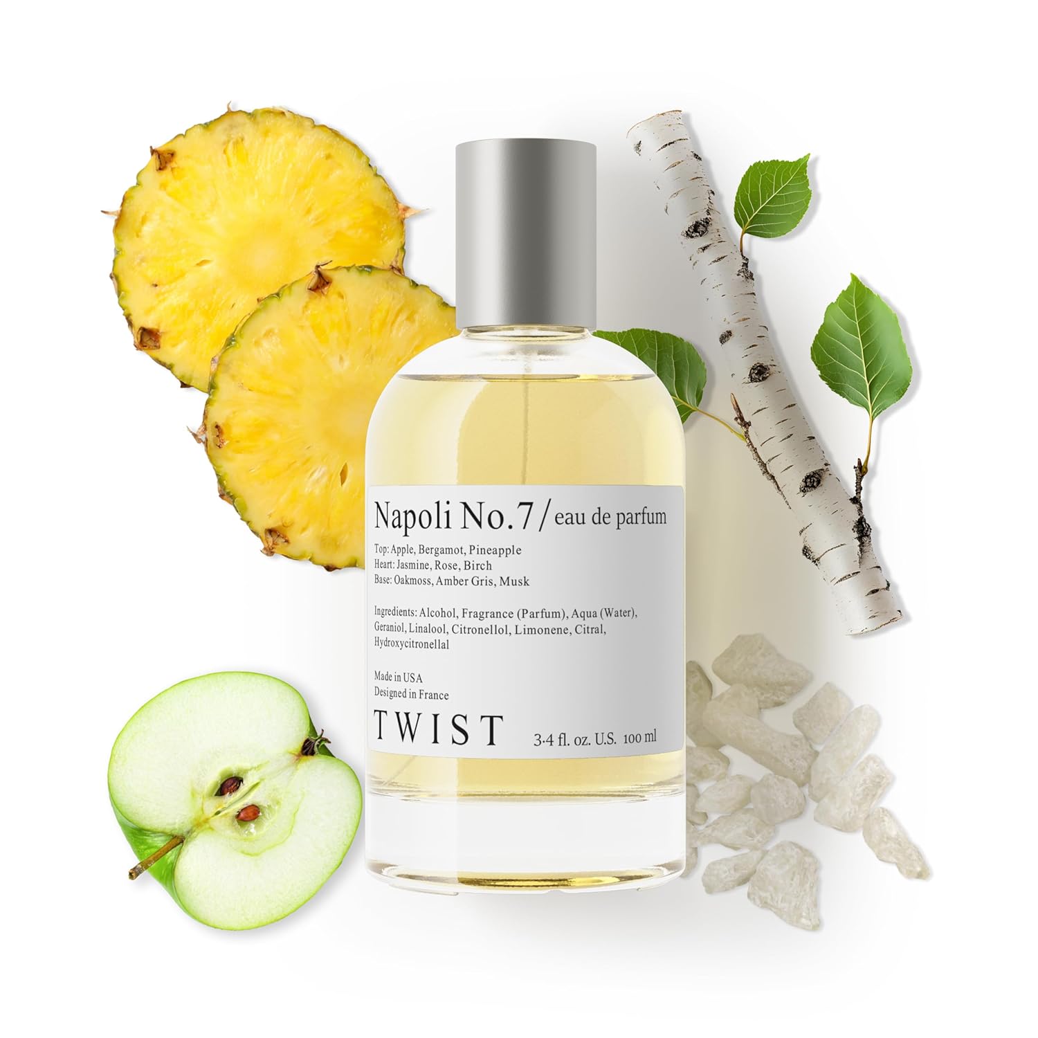 Napoli No - 7 - Eau De Parfum Inspired by Creed A.ventus, Long-Lasting Perfume For Men, Pineapple & Woods, Vegan, Clean Ingredients, Fragrance - Spray 100 ml - 3.4 fl - oz - Napoli No.7 - Inspired by Aventus 3.4 Fl Oz (Pack of 1)
