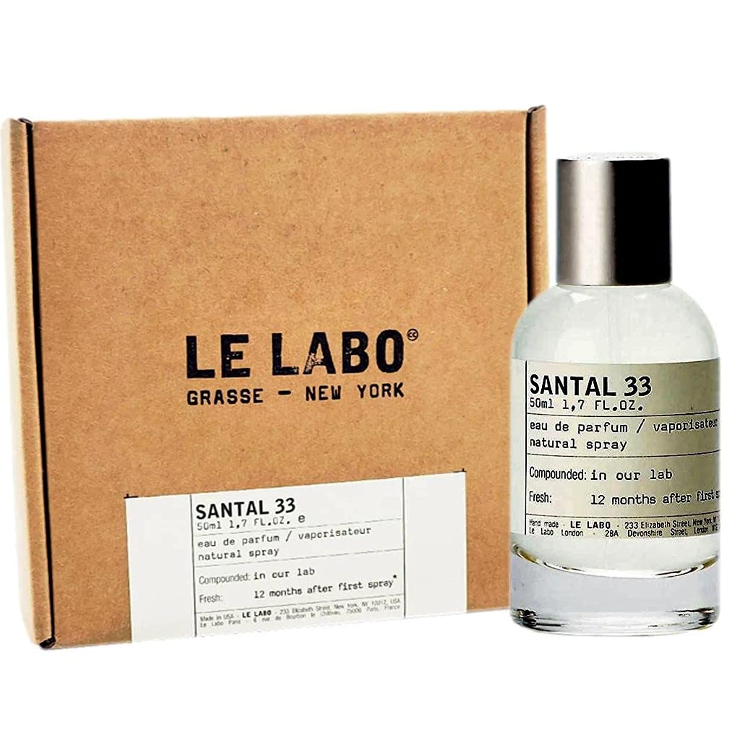 Le Labo Santal 33 50ml 1.7 oz eau de parfum Perfume 1.7 Fl Oz (Pack of 1)