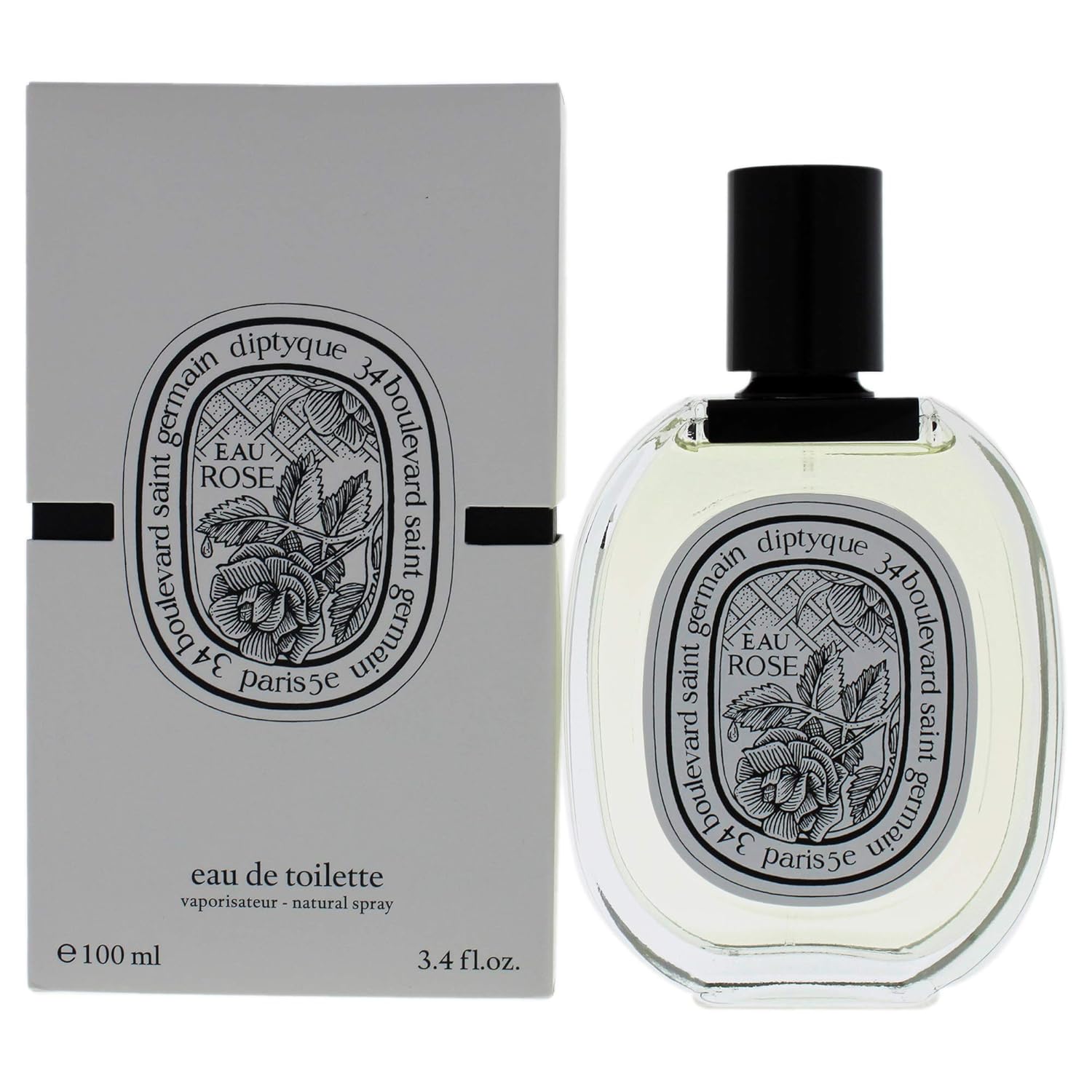 Diptyque Eau Rose Eau de Toilette - 3.4 oz 3.4 Fl Oz (Pack of 1)