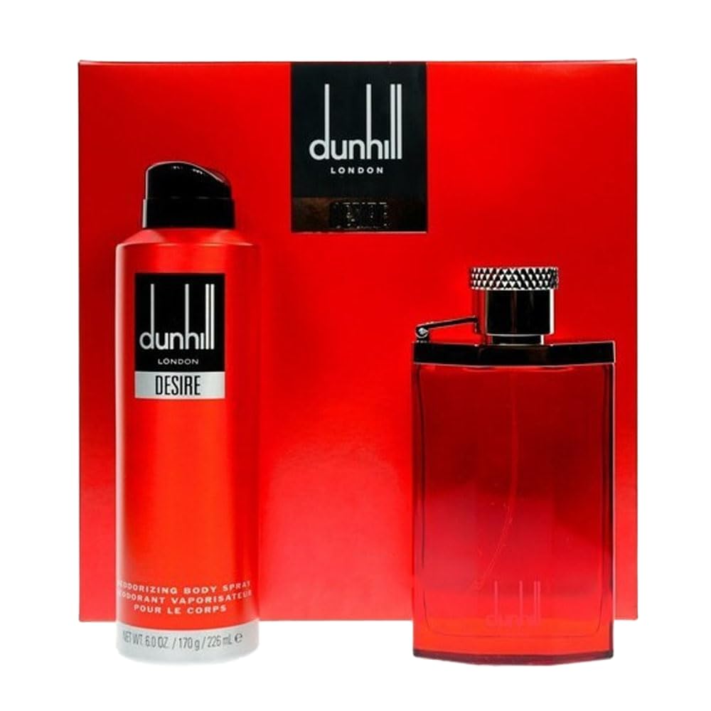 Alfred Dunhill Desire Red for Men - 2 Pc Gift Set 3.4oz EDT Spray, 6.0oz Deodorant Spray