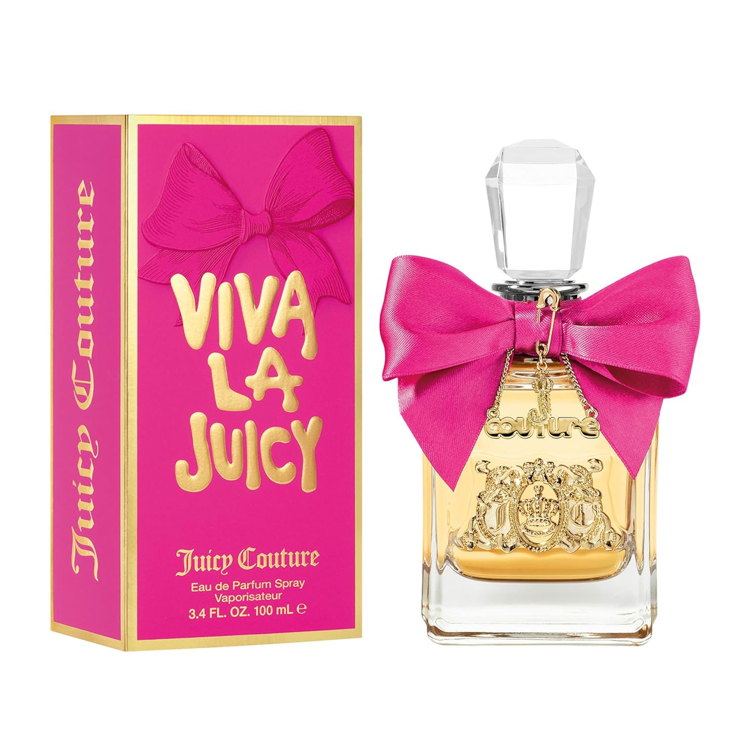 Juicy Couture Viva La Juicy Eau De Parfum, Women's Perfume with Notes of Mandarin, Gardenia & Caramel, Floral & Sweet, EDP Spray 3.4 Fl Oz (Pack of 1) Viva La Juicy