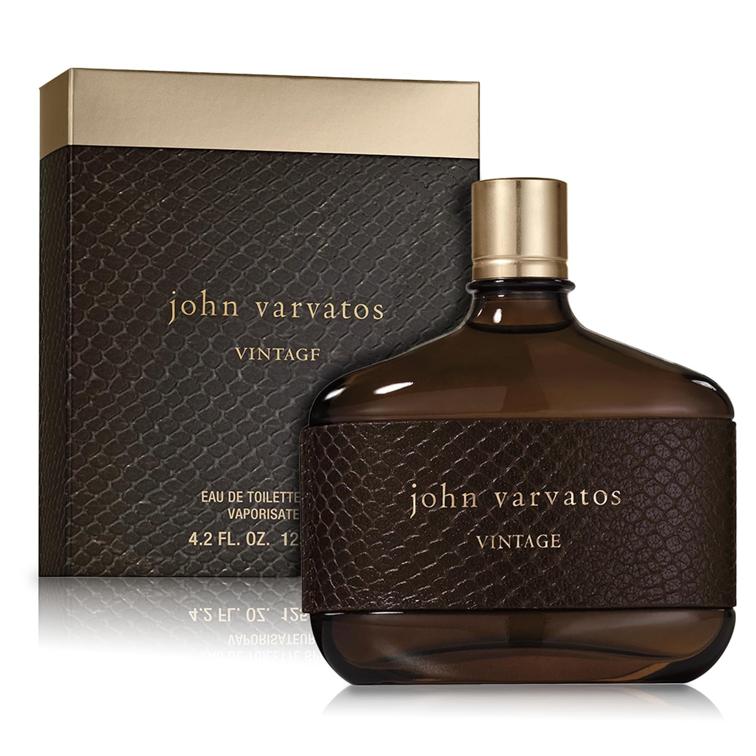 John Varvatos Men's Cologne, Vintage Eau de Toilette EDT Spray, Aromatic Chypre Scent with Notes of Quince Paste, Patchouli & Tobacco Leaf Eau de Toilette 4.2 Fl Oz (Pack of 1)