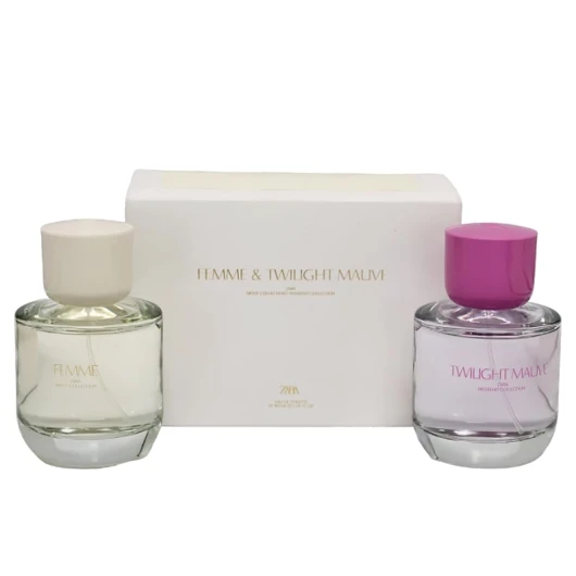 Zara Femme + Twilight Mauve Perfume Gift Set for Women Eau de Toilette Floral Fruity Woody Fragrance 2 x 90 ml (3.04 fl - oz.)
