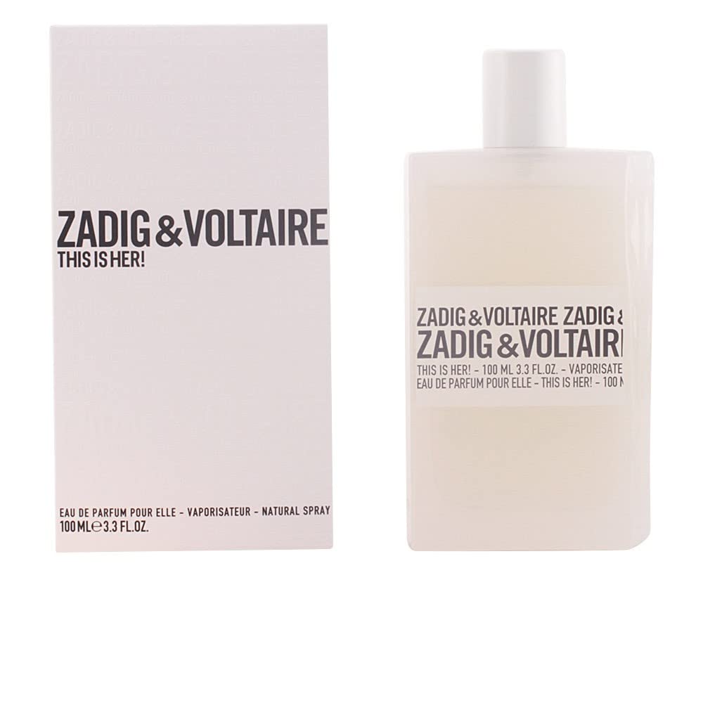 Zadig & Voltaire This is Her for women Eau de Parfum 3.3 ounce Floral, Fruity, Woody 3.38 Fl Oz (Pack of 1)