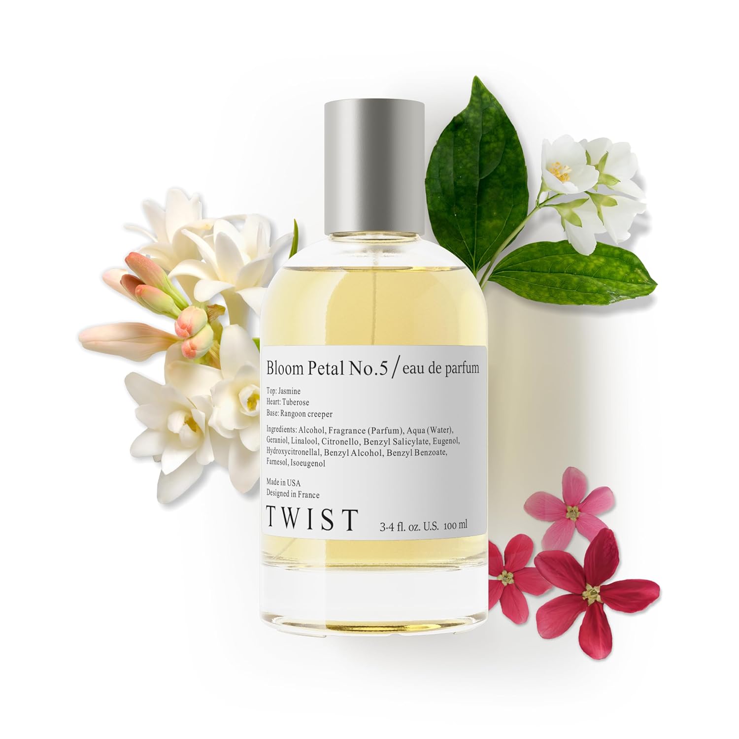 Bloom Petal No - 5 - Eau De Parfum Inspired by Guc - Bloom, Long-Lasting Perfume For Women, Jasmine & Honeysuckle, Vegan, Clean Ingredients, Fragrance - Spray 100 ml - 3.4 fl - oz - Bloom Petal No.5 - Inspired by G - Bloom 3.4 Fl Oz (Pack of 1)