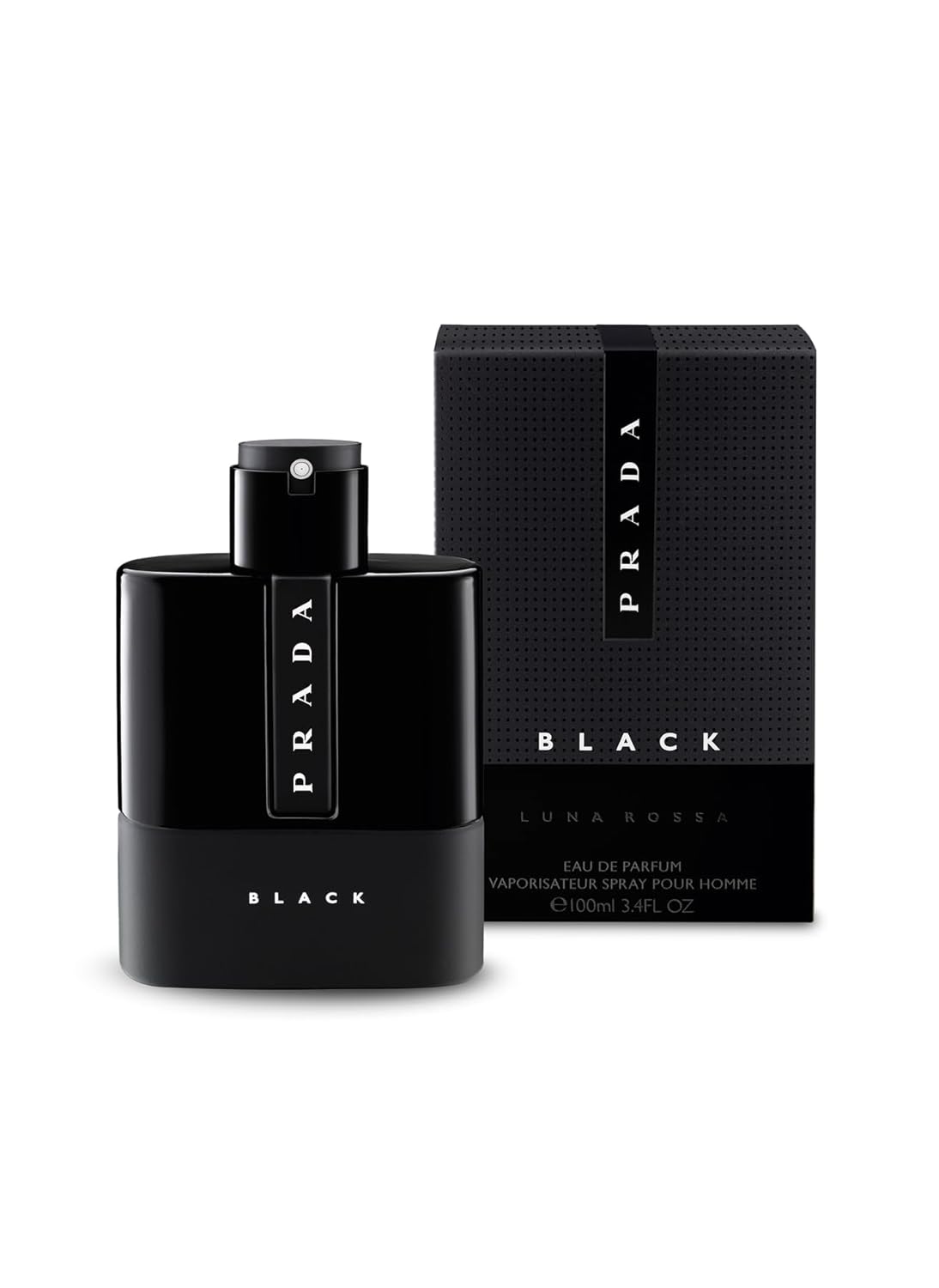 Prada Luna Rossa Black for Men 3.4 oz Eau de Parfum Spray Fruity 3.4 Fl Oz (Pack of 1)