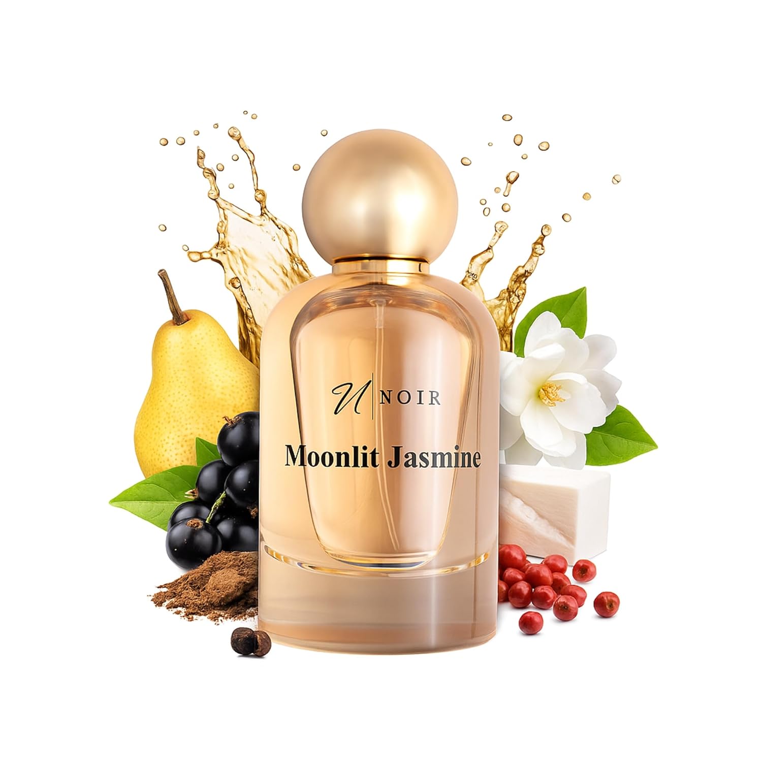 Moonlit Jasmine Eau de Parfum for Women – Warm, Sweet Floral Fragrance of Jasmine, Peach & Amber with Creamy Caramel & Sandalwood - Long Lasting Luxury Scent – 100ml / 3.4 Fl Oz