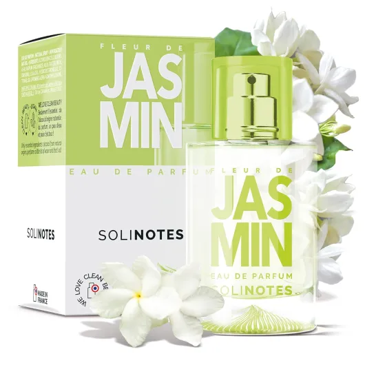 Solinotes Jasmine Flower Perfume for Women & Men, 1.7 Fl Oz/ 50 ML Eau De Parfum, Delicate Floral and Soothing Scent with Premium Ingredients - Clean Perfume, Cruelty Free, Vegan, Made in France