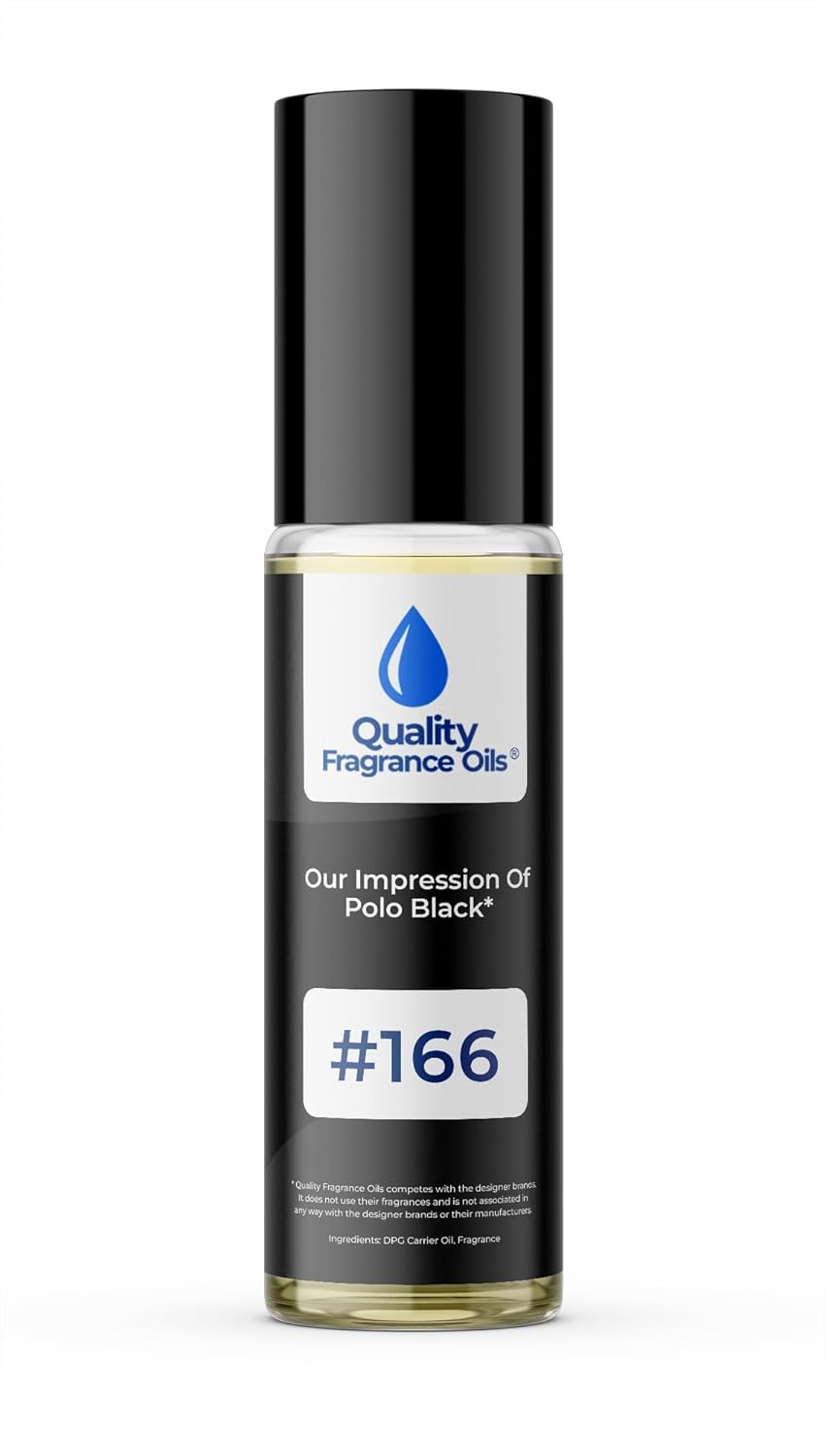 ' Polo Black for Men Impression #166 - Long-Lasting Perfume Oil, Alcohol-Free, Strong Scent, 10ml Roll-On - Affordable Alternative to Designer Fragrances