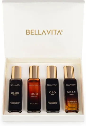 Long Lasting Perfume Gift Set for Man - 4x20ml - Gifts for Men - Woody, Citrusy, Oud, Premium Fragrance Scent - KLUB, OUD, CEO, G.O.A.T