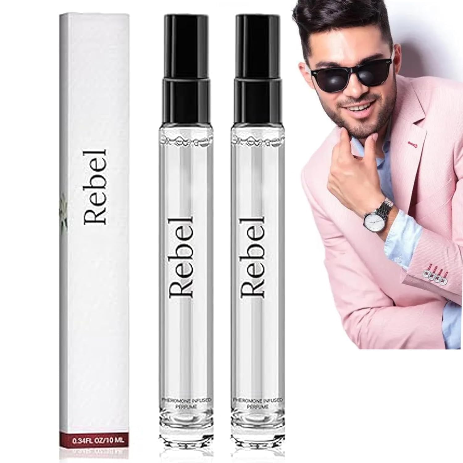 Rebel Pheromone Cologne for Men, 2024 New Rebel by Alloura for Men, Rebel Alloura Pheromone Cologne, Rebel Cologne Pheromone for Men, Long Lasting Fragrance 2PCS