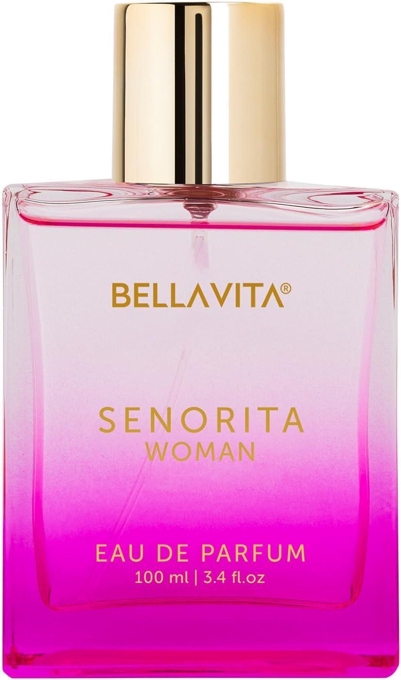 BellaVita Luxury SENORITA Perfume for Women (3.4 fl.oz) - Floral & Fruity Fragrance with Pomegranate, Mint & Musk - Notes of Yuzu and Lotus - Vegan & Cruelty-Free Womens Perfume