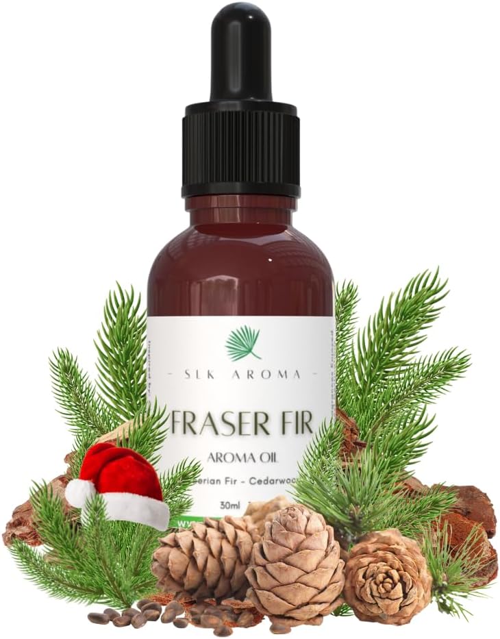 Fraser FIR Aroma Oil for Diffusers - The Fresh Smell of Christmas Trees and The Holidays - Niche Blend of Siberian Fir, Himalayan Cedar, Essential Oils - Great for Plastic Trees (30 ml) Fraser Fir 1 Fl Oz (Pack of 1)