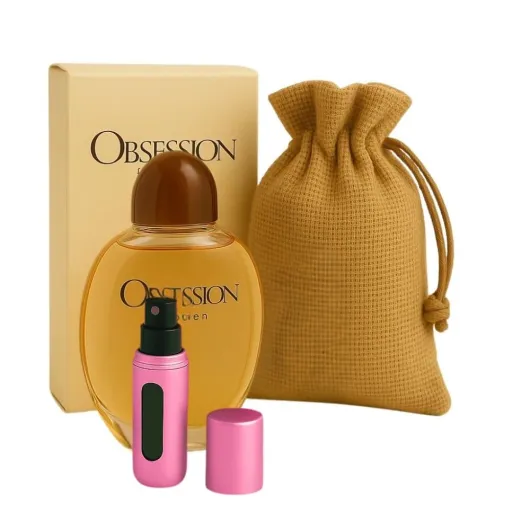Bundle- Obsession Cologne for Men Eau De Toilette Spray 4.2 oz with Refillable Atomiser & Bag