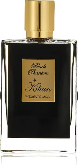 Kilian Black Phantom,"Memento Mori" Refillable Perfume Spray, 1.69 Fl Oz - with Clutch
