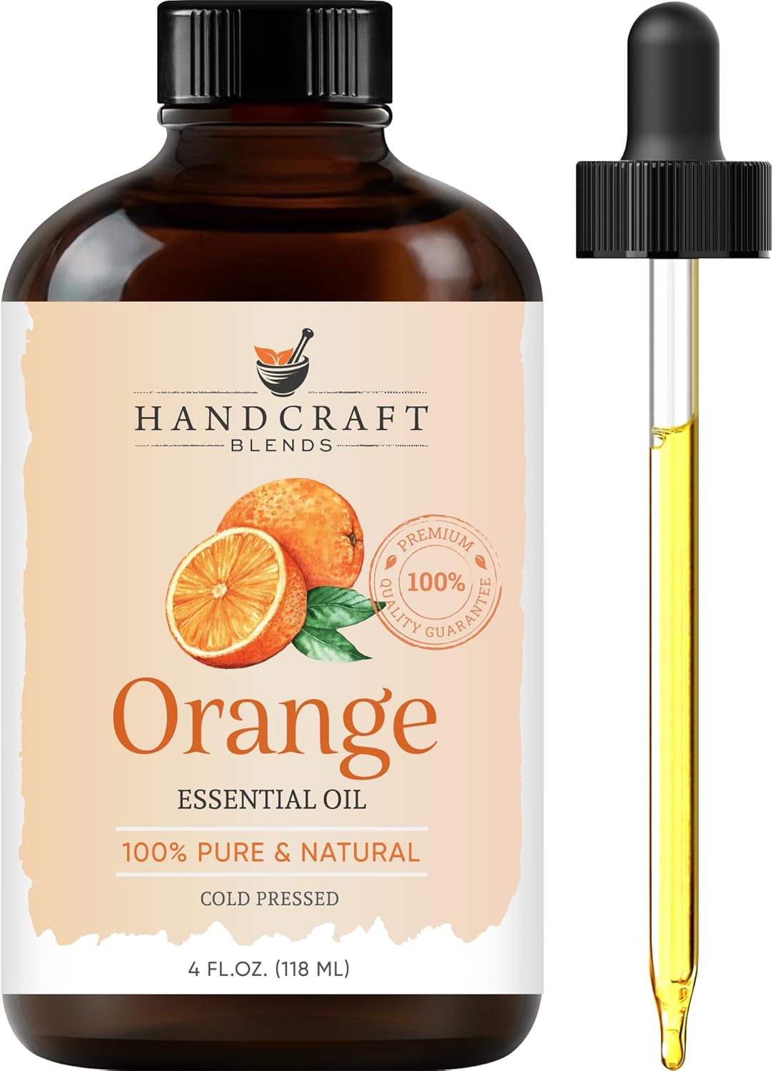 Orange Essential Oil – Huge 4 Fl Oz – 100% Pure and Natural – Premium Grade Essential Oil for Diffuser and Aromatherapy, Skin, Massage, Candle and Soap Making Fragrance Orange 4 Fl Oz (Pack of 1)