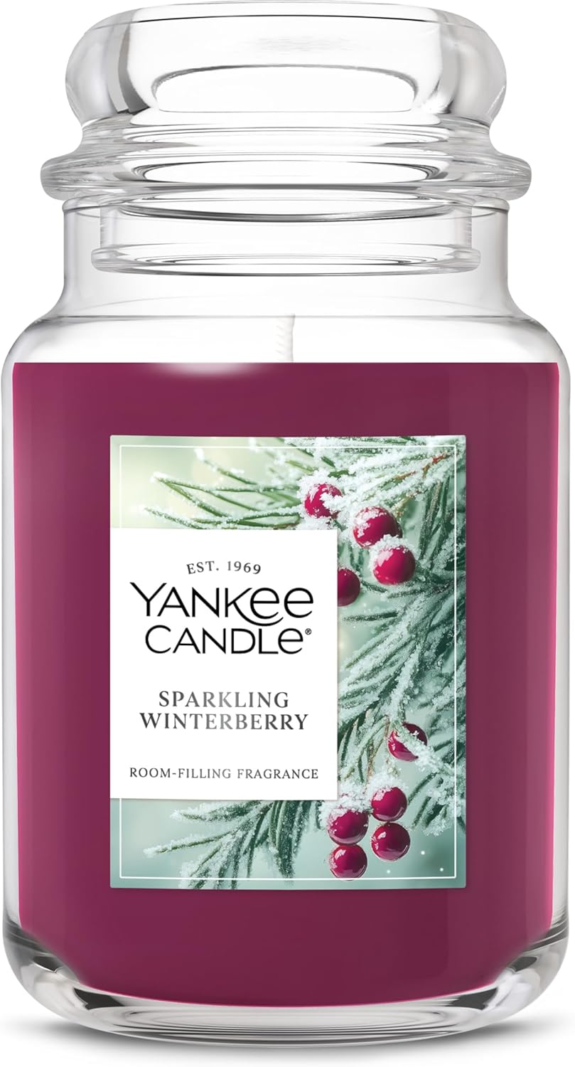 Sparkling Winterberry Scented Candle, 22oz Large Jar with up to 150 Hour Burn Time, Giftable, Holidays Sparkling Winterberry New Large Jar