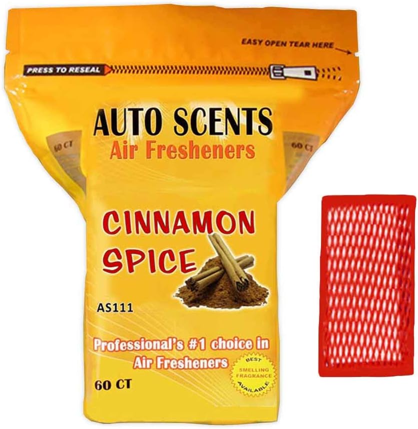 Professional Cinnamon Spice Scented Air Freshener Pads – Long-Lasting Odor Eliminators for Cars, Homes, RVs, Boats, Offices – Refresh Any Space (60 Pads) Cinnamon 60 Count (Pack of 1)