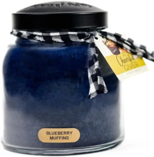 � Blueberry Muffins - 34oz Papa Scented Candle Jar with Lid - Keepers of the Light - 155 Hours of Burn Time, Gift for Women, Blue 34oz Blueberry Muffins