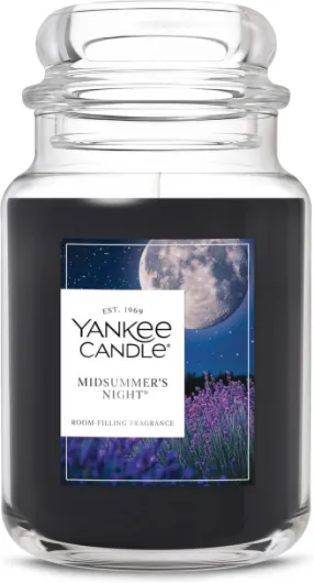 Large Jar Scented Candle with up to 150 Hour Burn Time, Premium Plant Wax Blend for Consistent Burn, 22 oz Jar Candle with Room Filling Fragrance, Midsummer's Night MidSummer's Night New Large Jar