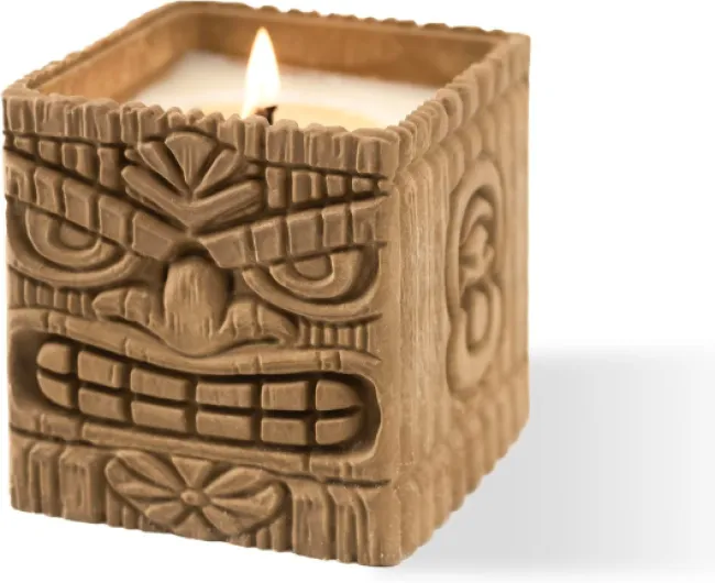 Mana Mood Sunset Island Scented Candles, Coconut & Pineapple, 9oz Large Wood Wick Candle, Soy Wax Table Torch, 60 Hours of Burn Time, Ideal Holiday Gifts for Men and Women, Perfect Summer Fragrance.