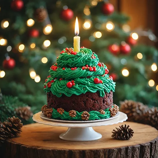 The allure of the christmas tree cake candle