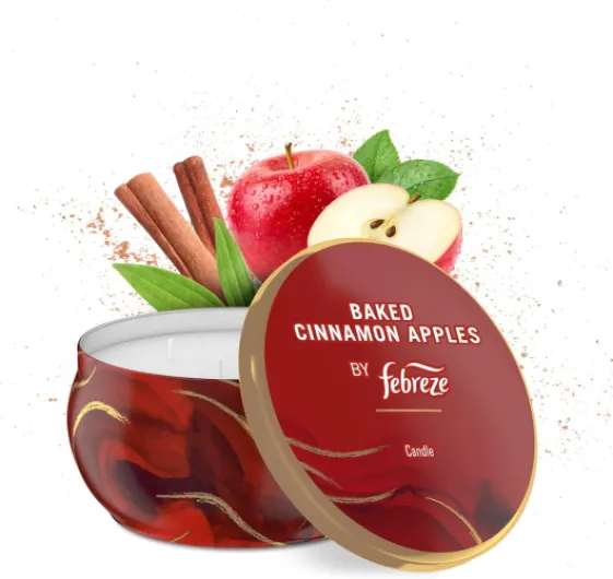 Scented Candle, Baked Cinnamon Apples Scent, 11 oz 4 Wick Candle, Single Pack