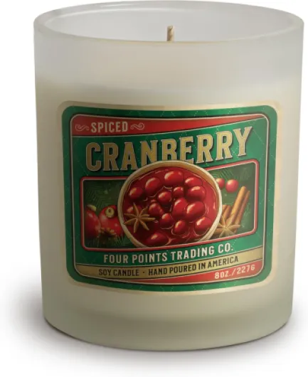 Mpany Candles - Spiced Cranberry Aromatherapy Candle - Perfect Candle for Women or Men - Great for Birthday, Grandma, Mom, Home and Apartment Decor - 100% Soy Candle - 8oz Spiced Cranberry 8 oz