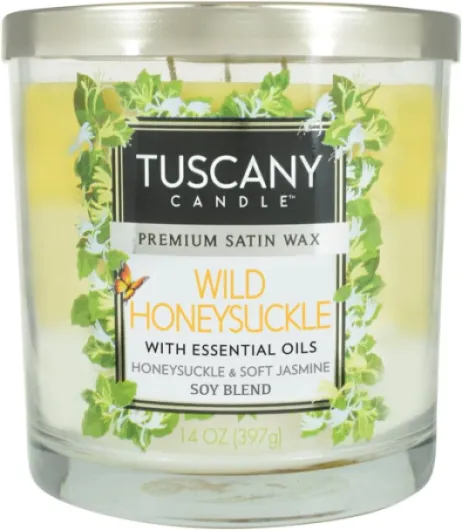 Empire Candle Wild Honeysuckle Long Lasting Scented Jar Candle, 14 oz, Burn Time 50 Hours, Home Fragrance, Room Accessories