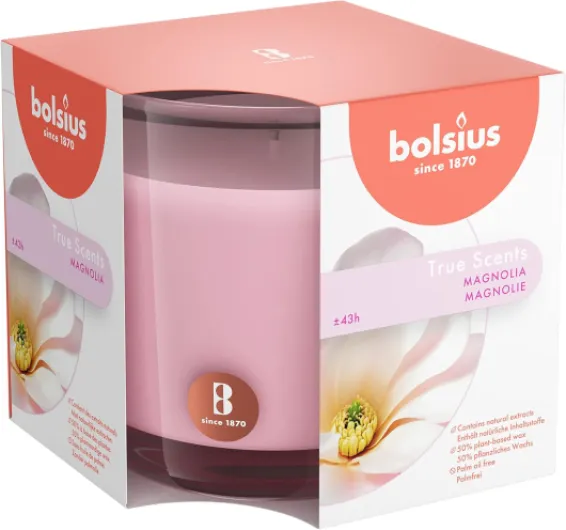 Magnolia Scented Candle - 43+ Hour Burn Time, Plant-Based Wax, Smokeless, 8oz Jar