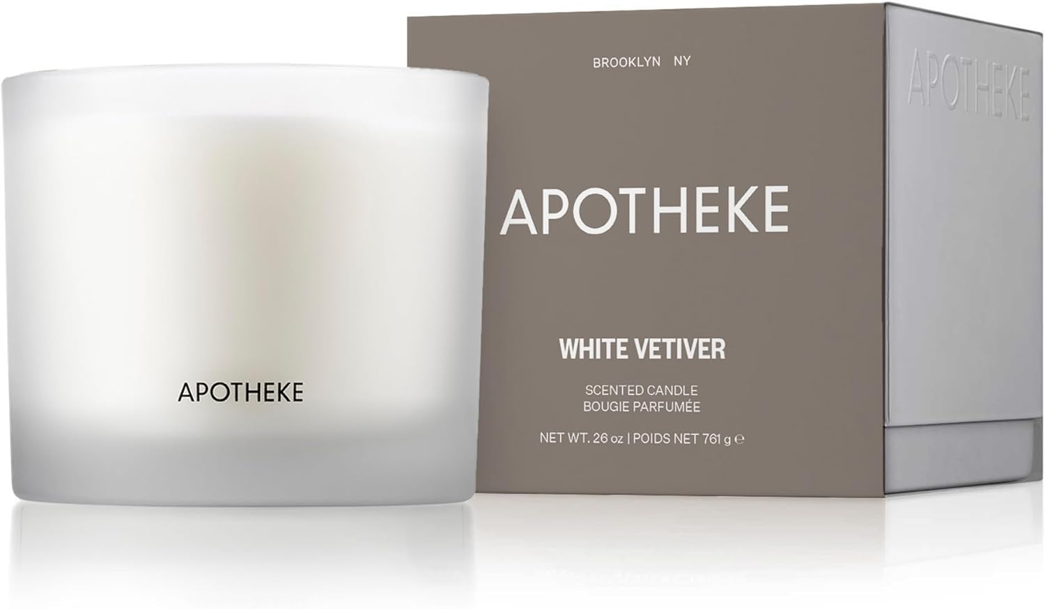 3-Wick Scented Candles for Home, White Vetiver - 26 oz Soy Wax Jar Candle Gift for Women - Long-Lasting Fragrance with Perfume-Grade Essential Oils - Sandalwood, Eucalyptus & Vetiver