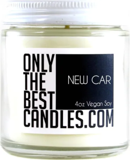 New Car Smell 4oz Candle - Glass Jar 4oz - Vegan Soy Wax - Handmade Small Business - Lasts 40+ Hours