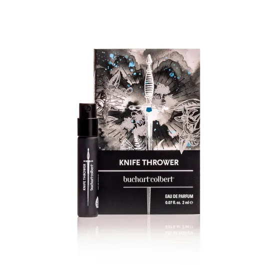 Knife Thrower Fragrance 2ml – Niche Eau de Parfum – Fresh, Woody, Citrus Perfume for Men & Women – Artistic Unisex Scent with Ginger & Marine Notes 0.07 Fl Oz (Pack of 1)