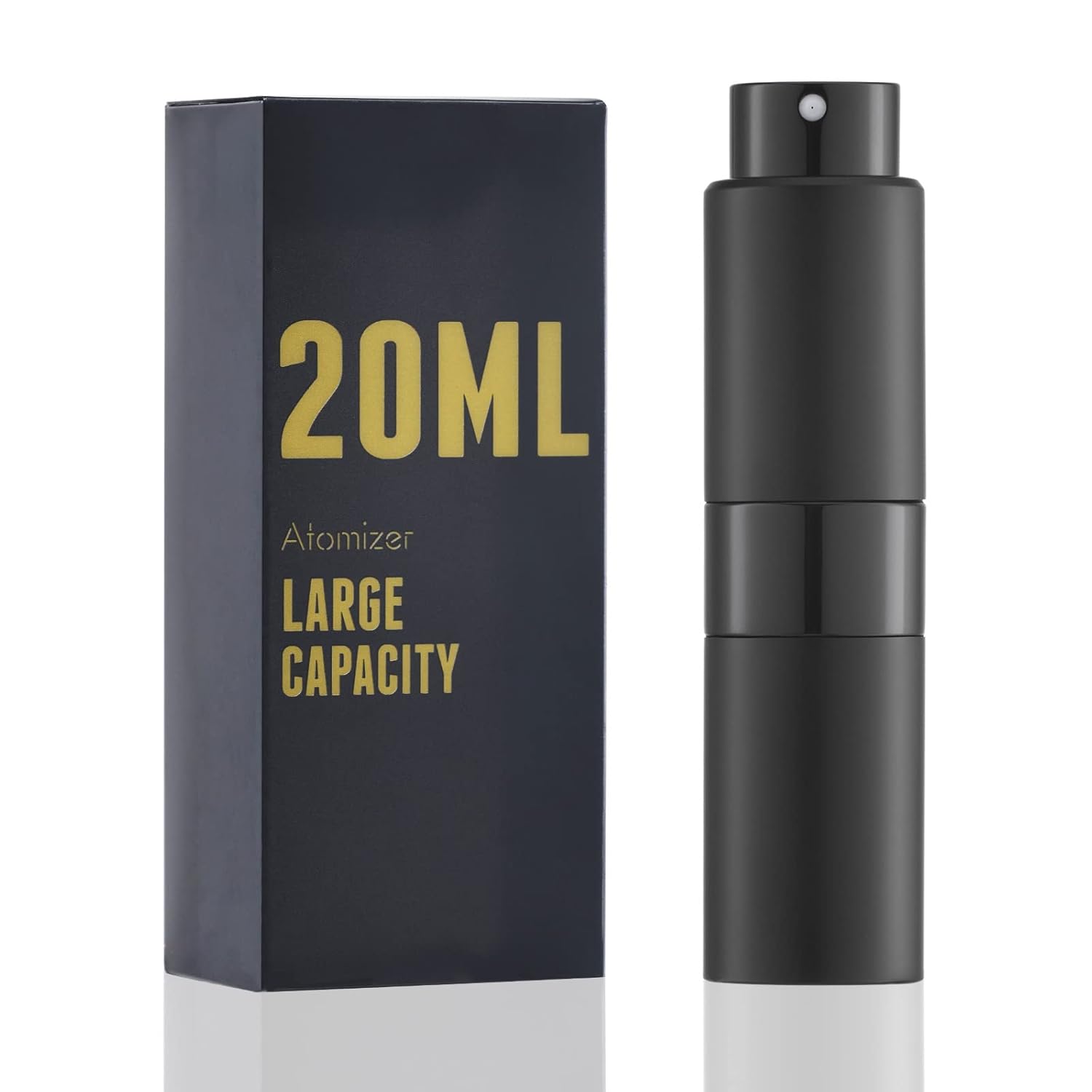 Perfume Travel Refillable Atomizer Bottle: Cologne Spray Mini for Refill - Empty Fragrance Sprayer for Men - Large Size 20ML Black 0.7 Ounces Black