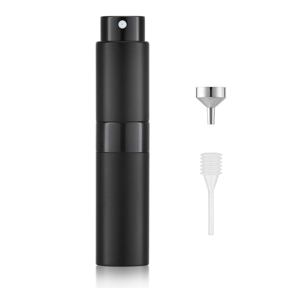 8ML Atomizer Perfume Spray Bottle for Travel, Empty Refillable Cologne Dispenser, Portable Sprayer (Matte Black)
