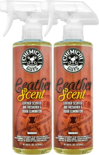 AIR 102 1602 Leather Scent Premium Air Freshener and Odor Eliminator, Long-Lasting, Just Like New Scent for Cars, Trucks, SUVs, RVs & More, 16 Fl Oz (2 Pack) 16 Fl Oz (Pack of 2) LEATHER 2 PACK