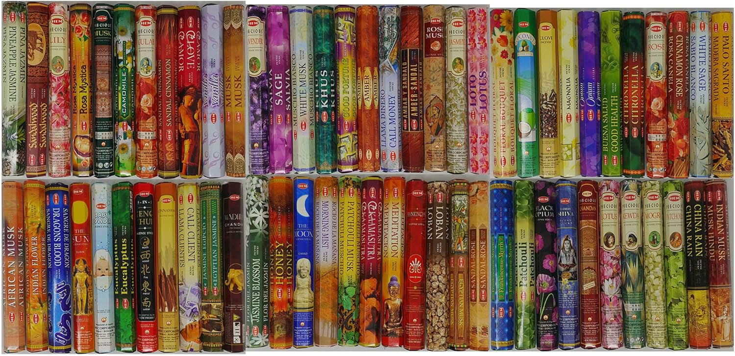 Incense Sticks – 12 Box Variety Pack (240 Sticks Total, 20 Sticks per Box) - Long Lasting Fragrance - Meditation, Relaxation, Yoga, Aromatherapy & Home Fragrance HEM Normal Incense Variety - 240 Incense