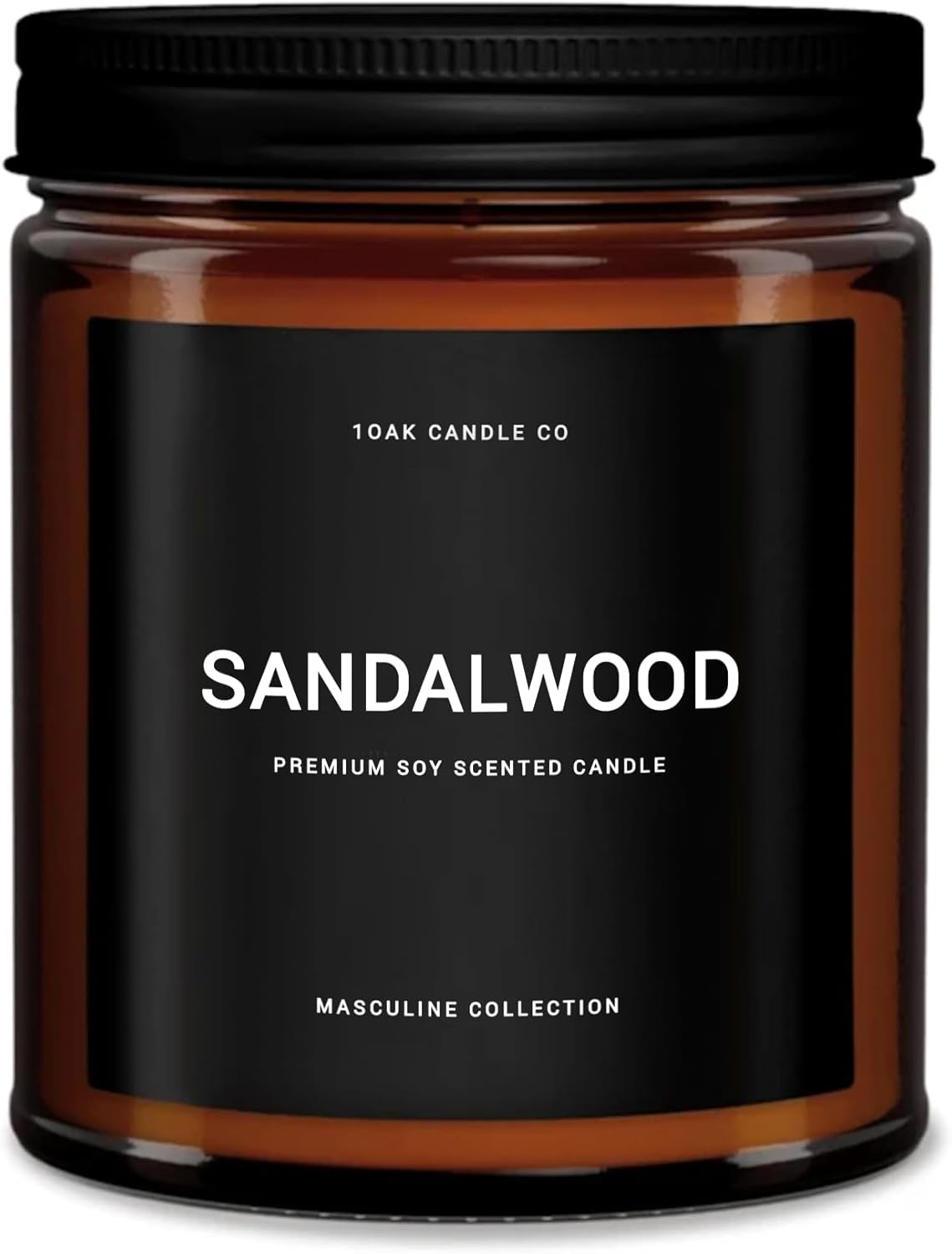 Scented Candles for Men - Sandalwood Candles - Mens Candle for Home - Masculine Candle - Long Burning Premium - Soy Wax Amber Jar (7oz) Sandalwood
