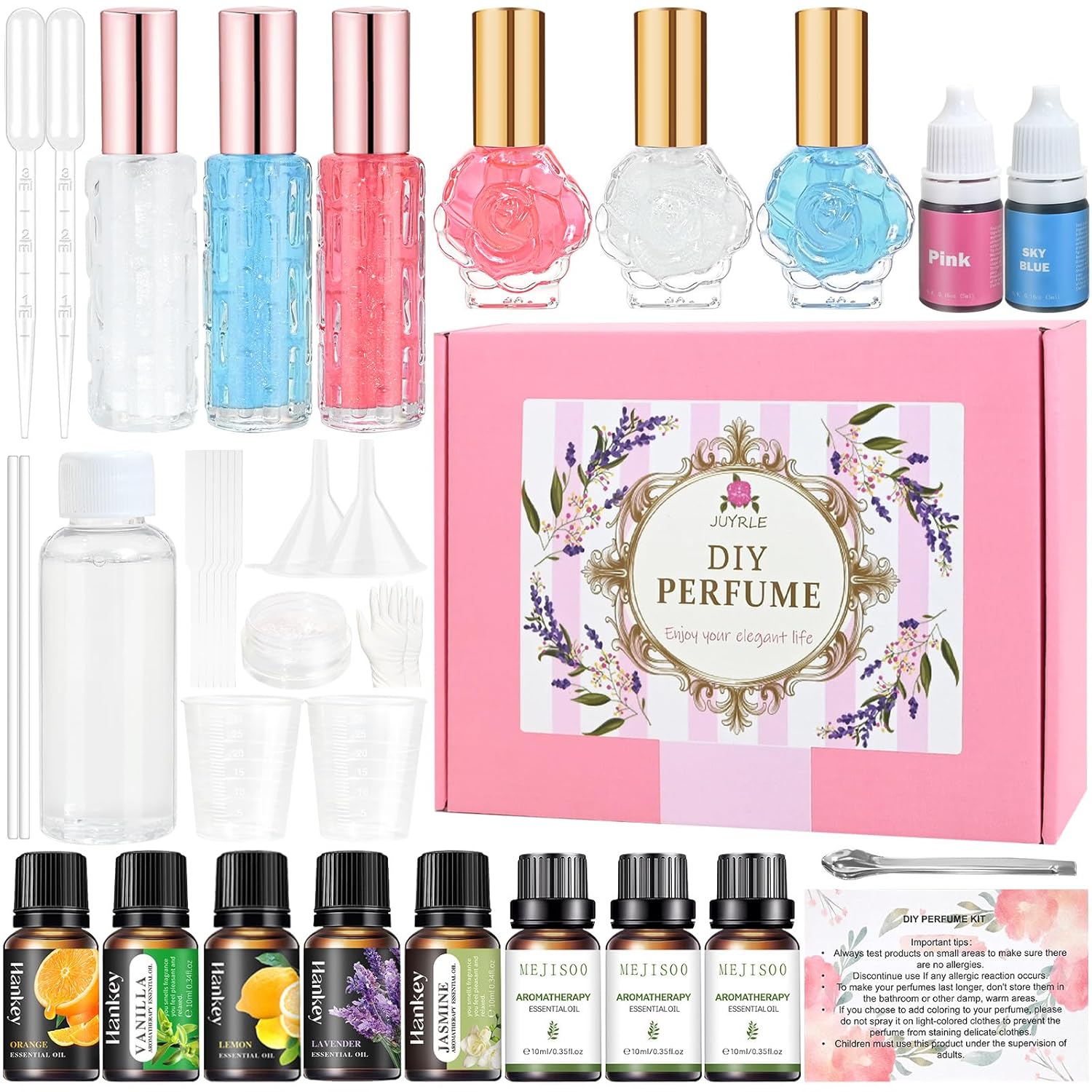 Perfume Making Kit- 37Pcs DIY Perfume Making Kits for Women, Make Your Own Scent with Essential Oil, Bottle, Fragrance Set, Fragrance Birthday Gifts Sets for Women Girls