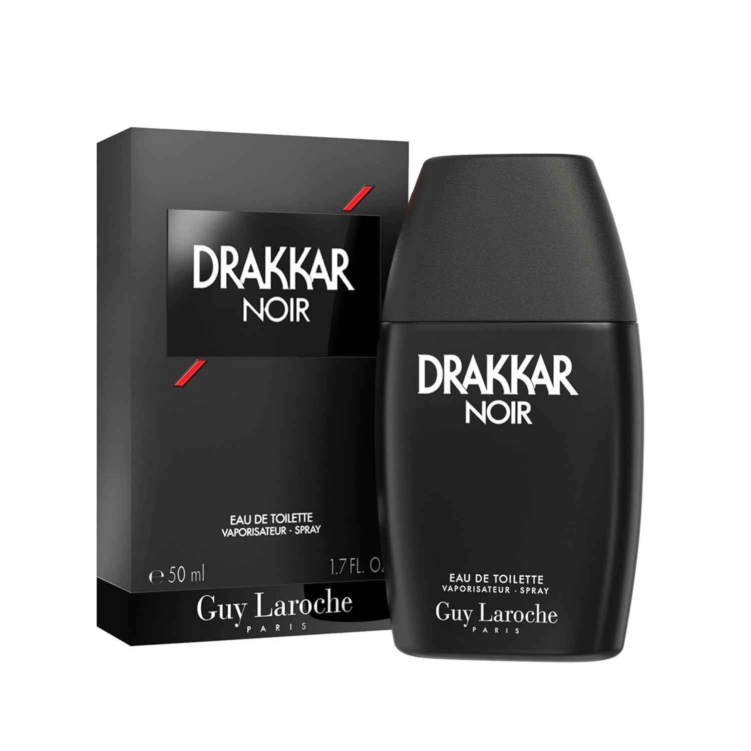 Guy Laroche Drakkar Noir Iconic Designer Fragrance - Intense & Powerful Eau de Toilette - Fougere Blend & Aromatic Spices - Long Lasting Mens Cologne - Day and Evening Scent 1.7 Fl Oz (Pack of 1)