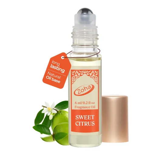 Sweet Citrus - Citrus Perfume for Women and Men, Alcohol Free Perfume Oil Roll On, Natural Clean Travel Size Parfum, 6ml Roller Sweet Citrus 6ML