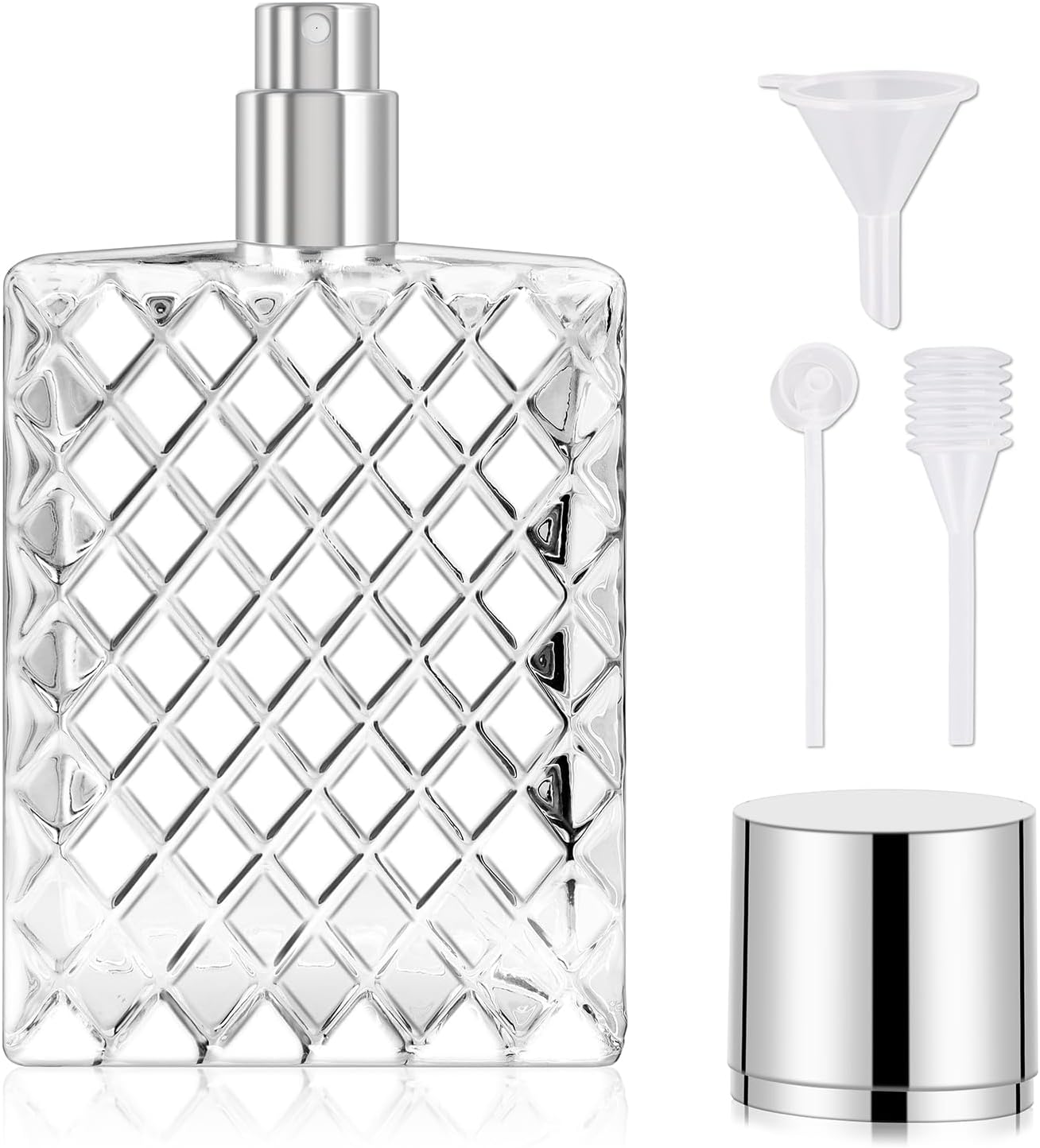 Glass Perfume Bottles Empty Refillable, 100ml /3.4oz Atomizer Sprayer for Perfume, Cologne Bottles Empty with Perfume Dispenser Clear 3.4 Ounces