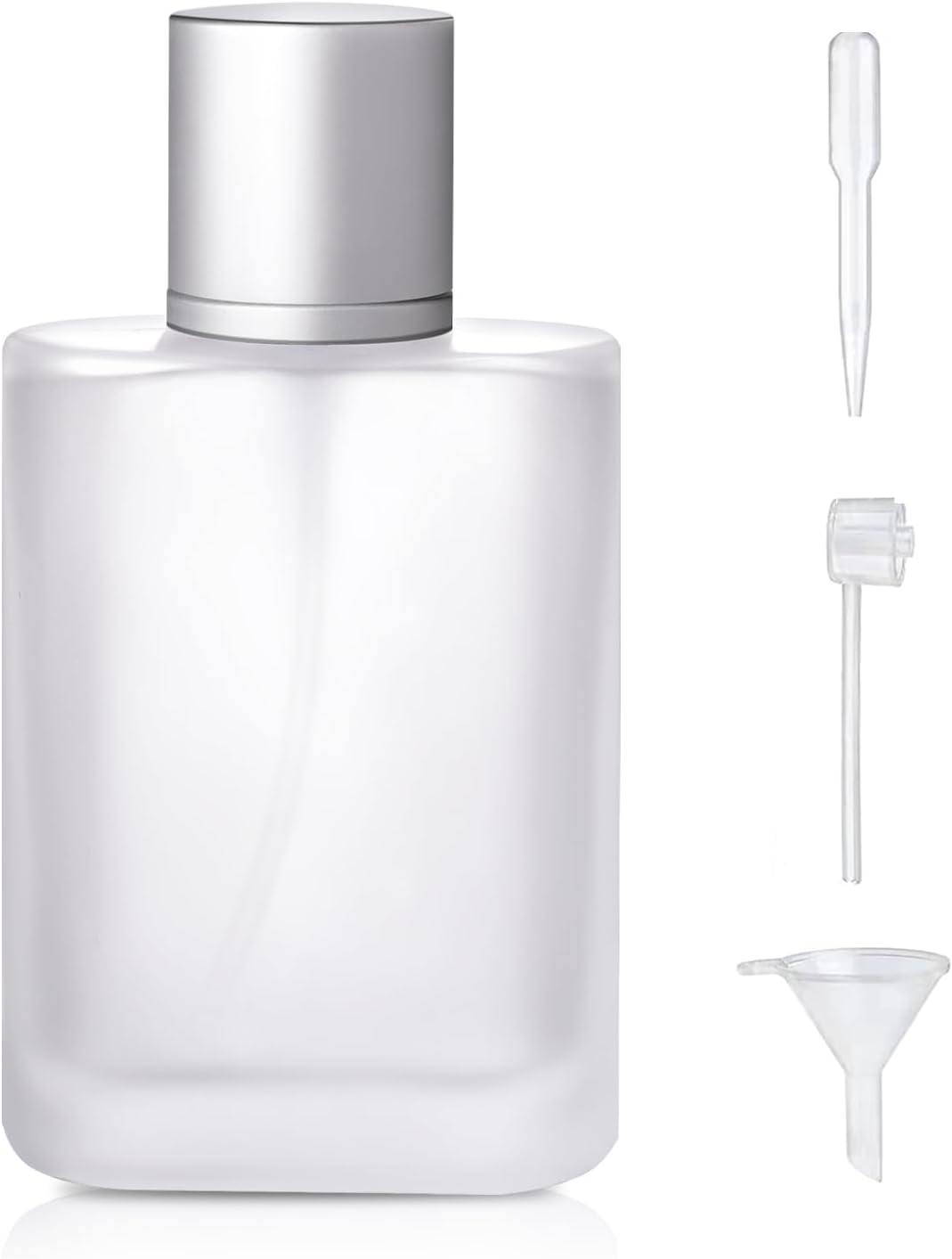 100ml/3.4 Oz Frosted Glass Spray Bottle Perfume Atomizer,Refillable Perfume Spray Bottle Perfume Bottles Empty with 3 Kinds of Perfume Dispenser (Frosted Glass 100ml)