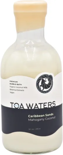 Caribbean Sands Bubble Bath - Mahogany Coconut Scent - Moisturizing & Enriched with Organic Coconut Milk - for Women and Men, All Skin Types, Vegan, Soy-Free, & Paraben-Free - 16 FL oz