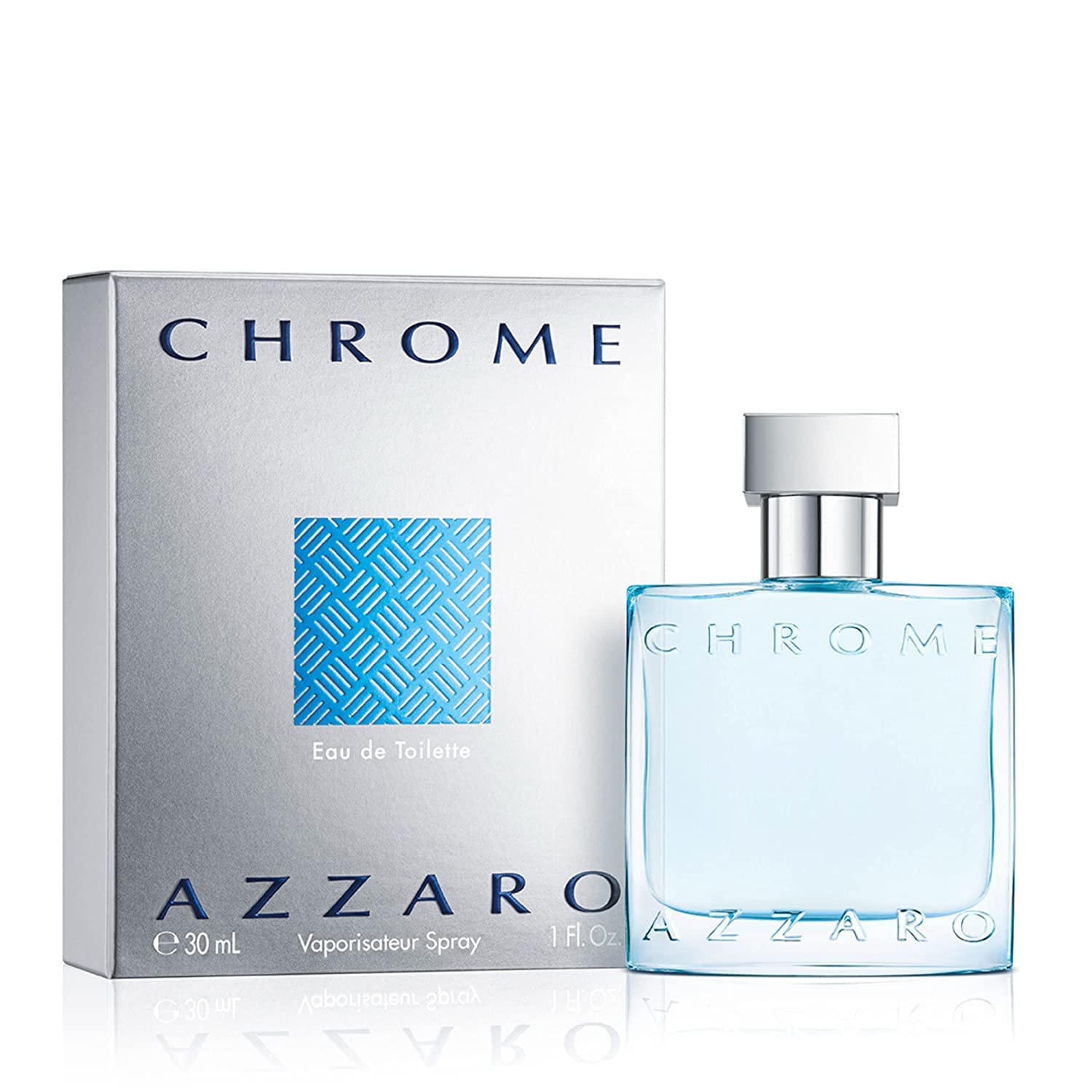 Azzaro Chrome Eau de Toilette - Fresh Aquatic Mens Cologne - Citrus, Woody, Musky Fragrance -Fresh Notes of Bergamot - Everyday Wear - Classic Summer Beach Scent - Luxury Perfumes for Men 1 Fl Oz (Pack of 1)