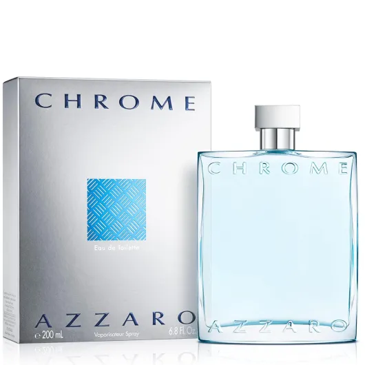 Azzaro Chrome Eau de Toilette - Fresh Aquatic Mens Cologne - Citrus, Woody, Musky Fragrance -Fresh Notes of Bergamot - Everyday Wear - Classic Summer Beach Scent - Luxury Perfumes for Men 6.7 Fl Oz (Pack of 1)