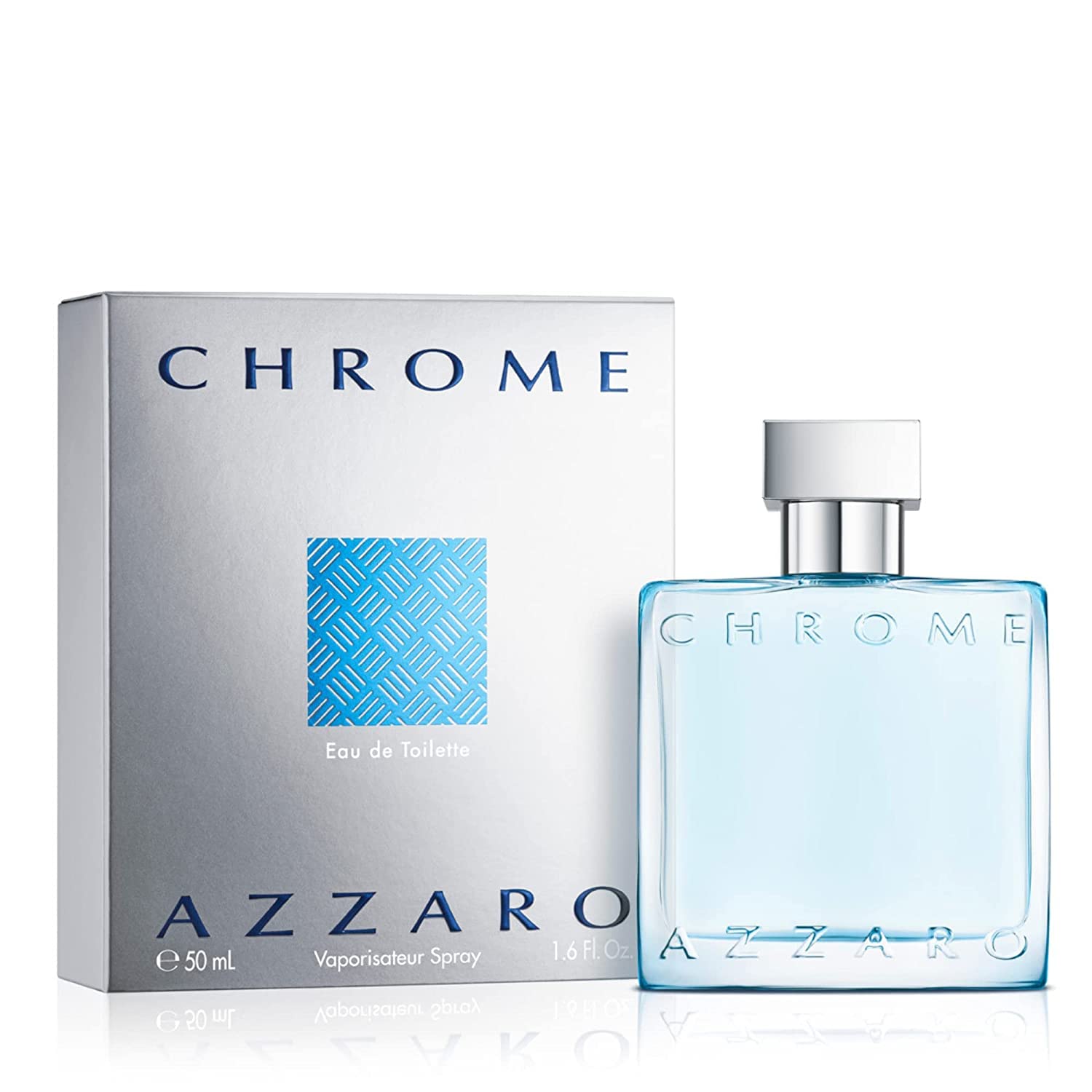 Azzaro Chrome Eau de Toilette - Fresh Aquatic Mens Cologne - Citrus, Woody, Musky Fragrance -Fresh Notes of Bergamot - Everyday Wear - Classic Summer Beach Scent - Luxury Perfumes for Men 1.6 Fl Oz (Pack of 1)
